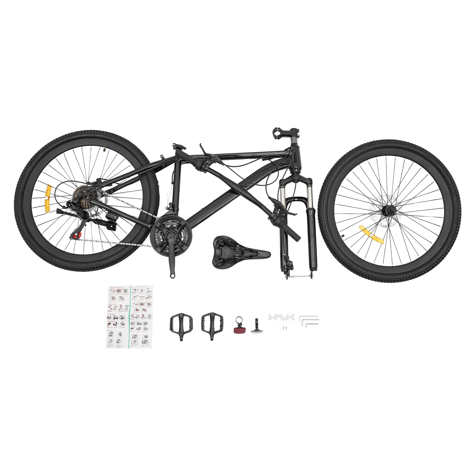 26 Zoll Fahrrads Mountainbike, 21 Gänge Schaltung Mountainbikes Scheibenbremse Fahrrad City Bike für Mädchen Jungen Herren und Damen, Schwarz