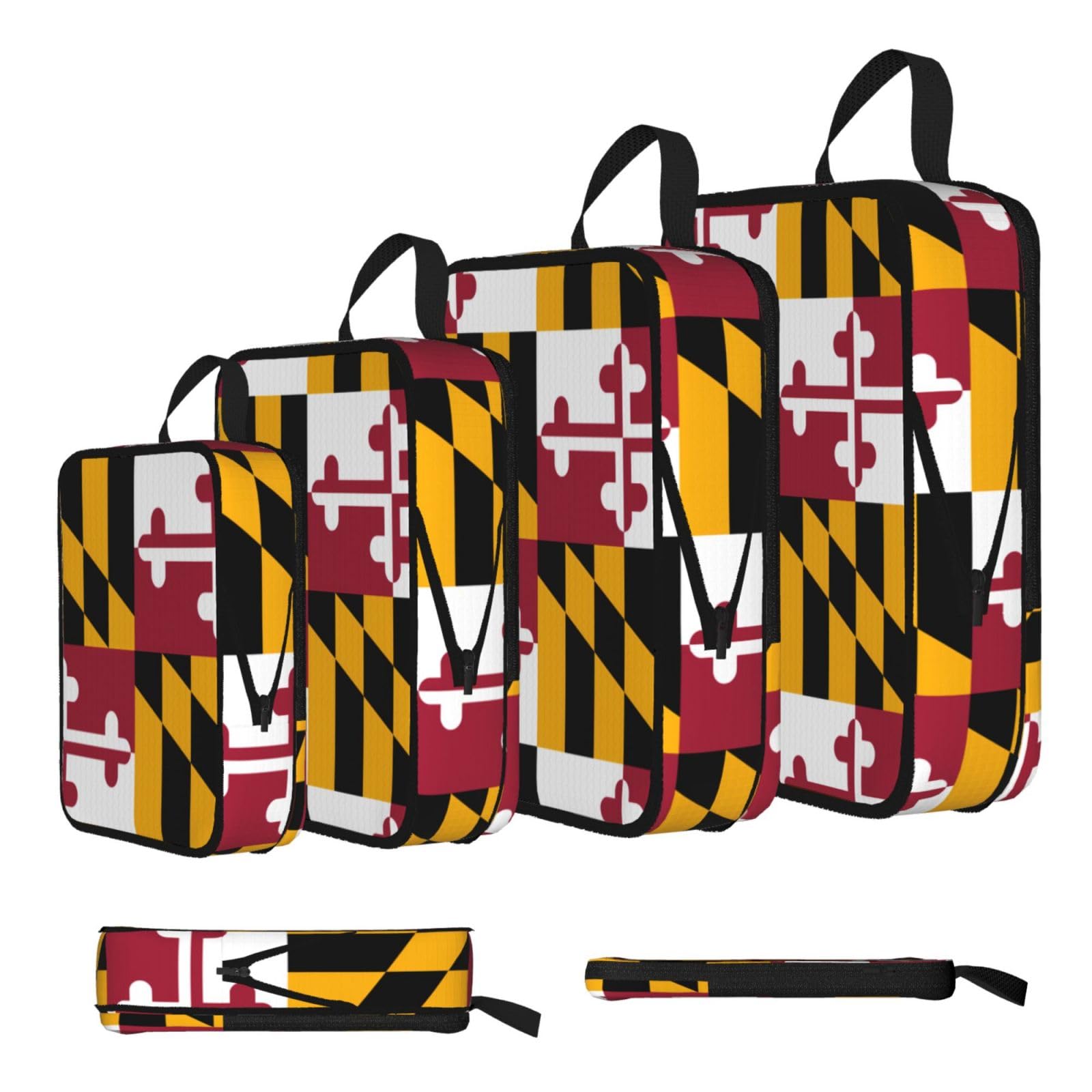 Maryland State Flag Compression Packing Cubes 4 Piece Set