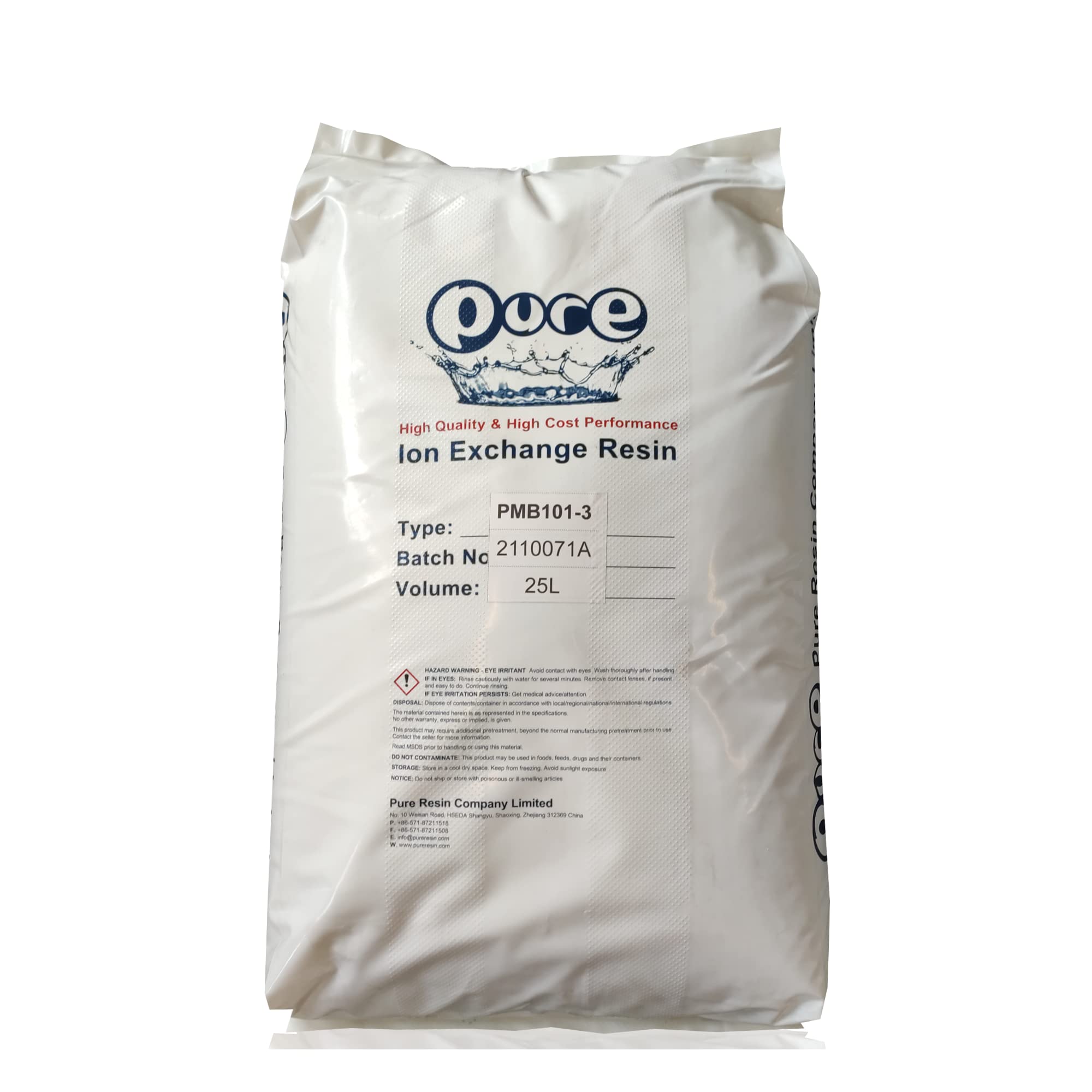 Mischbettharz für Heizungswasser VE Wasser Pure Resin PMB 101-3 25 Liter Vollentsalzungsharz - Filtergranulat zur Wasservollentsalzung und Herstellung von VE Wasser 25 Liter (Sackware)