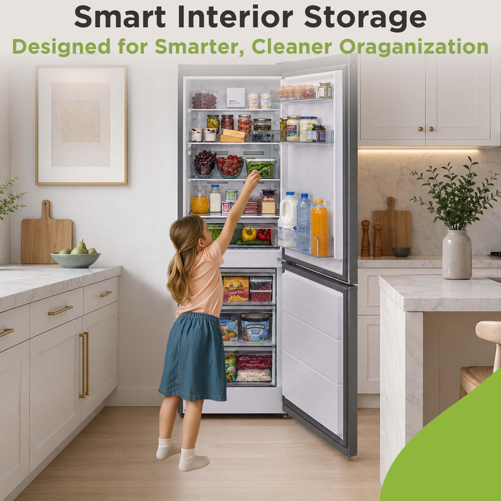 Hamilton Beach 11.5 Cubic Foot Fridge With Bottom Mount Freezer, 11.5 Cu. Ft, Stainless on Fridge.com - View 4