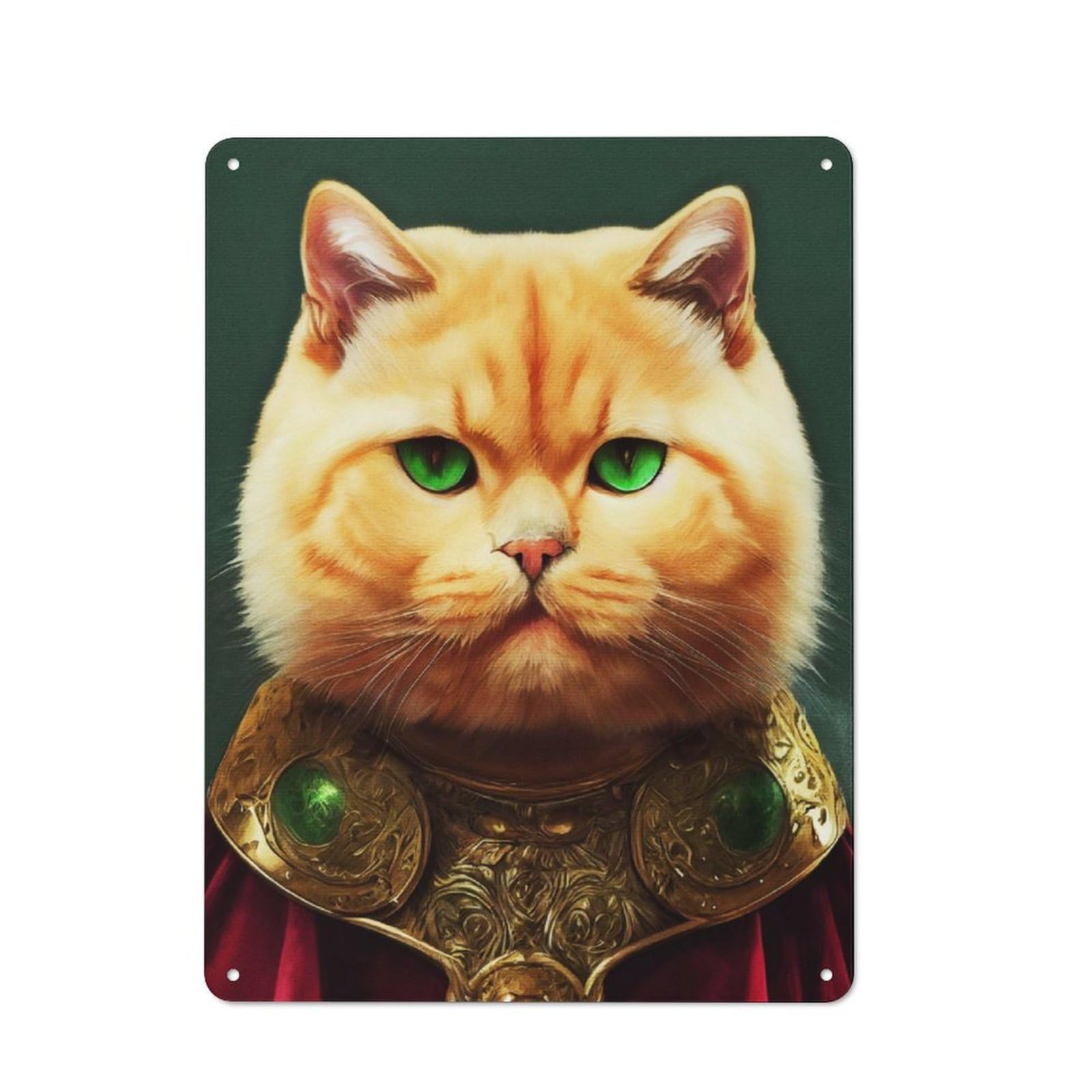 Junmoney British Shorthair Cat For Garden Room Or Summerhouse, Vintage Tin Sign 40X30cm, For Display In Garden Rooms And Summerhouses