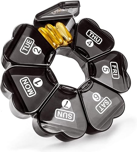 Organizador de pastillas grande de 7 días pastilleros diarios portátiles Remtise organizador de medicamentos pastillero semanal para píldoras