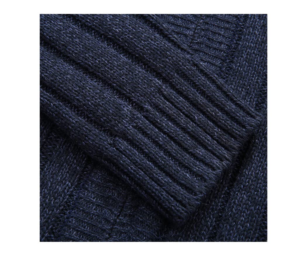 WEGUKRI Dicker warmer Herren-Pullover für Herbst und Winter, marineblau, XXXXXXXXL