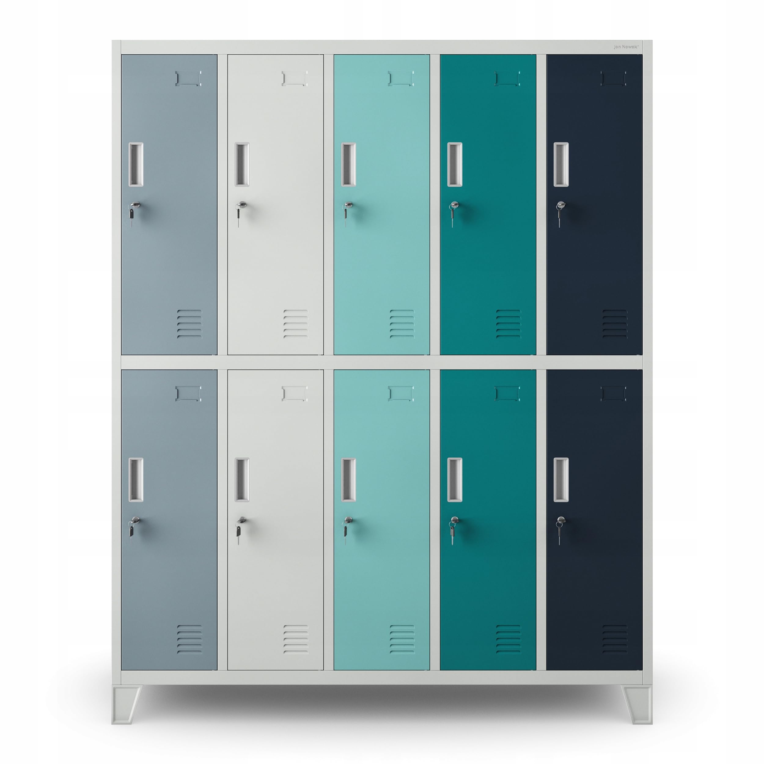 Jan Nowak Taquilla Vestuario Metálica 10 Puertas USB C, 172 x 136 x 45 cm
