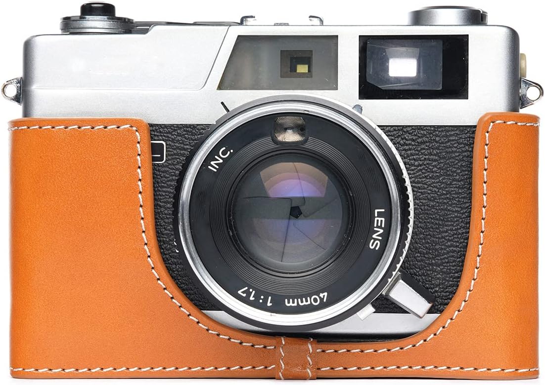 TP Original Handmade Genuine Real Leather Half Camera Case Bag Cover for CANON Canonet QL17 GIII QL19 GIII Rufous color