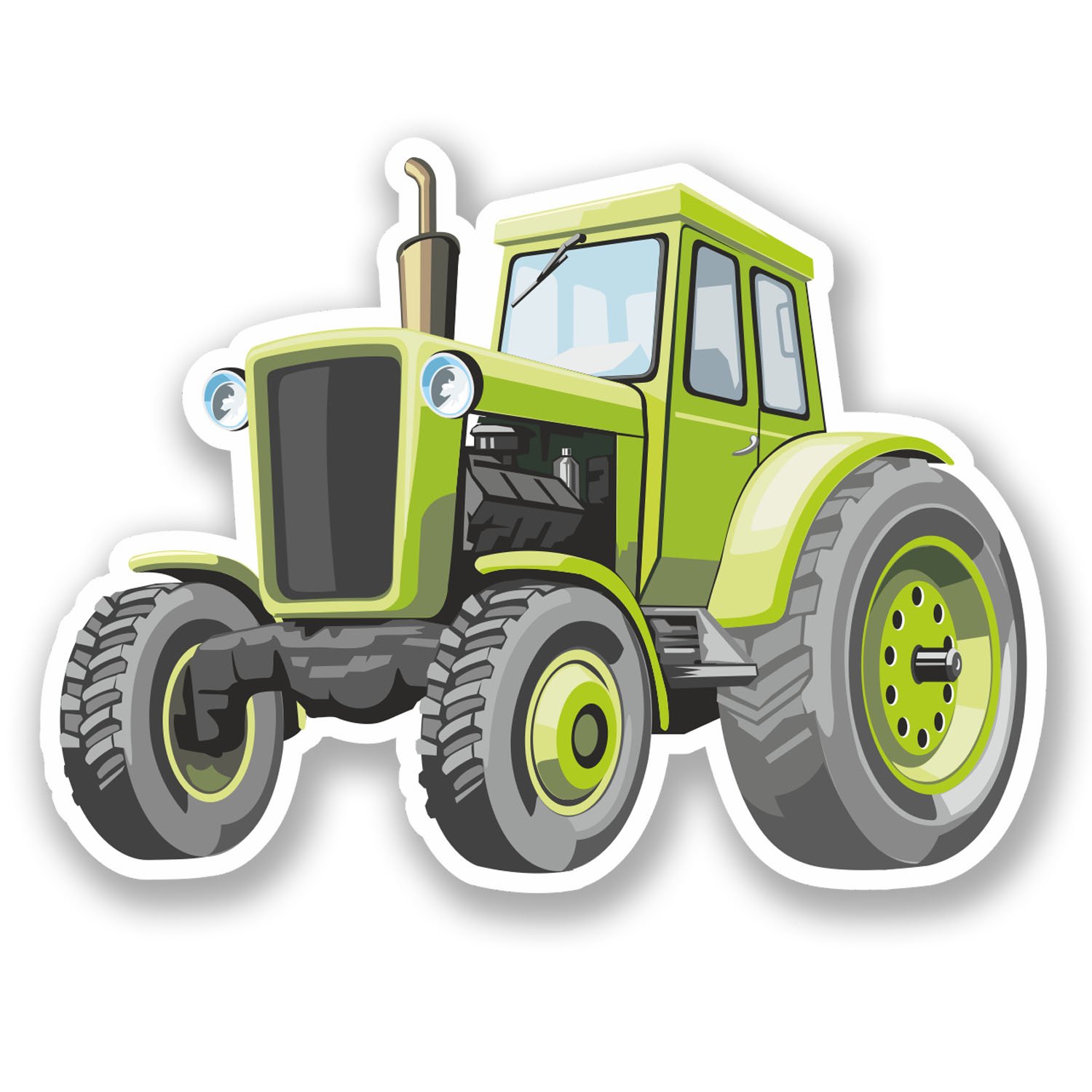 Destinationvinyl Multi 2 X 10Cm Farm Tractor Vinyl Decal Stickers Bike Laptop Farmer Kids Cartoon #5434 (10Cm Wide X 7.5Cm Tall)