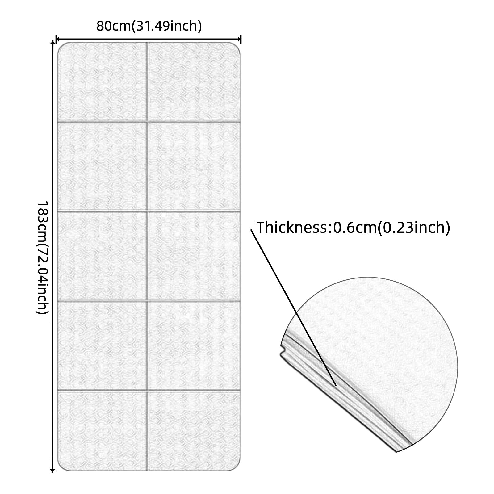 Plegable PortáTil Esterilla de Yoga Thic Ecologica Esterilla Antideslizante Entrenamiento Multifuncional Colchoneta Gimnasia RelajacióN Suave Para Ejercicio AeróBico Estiramientos
