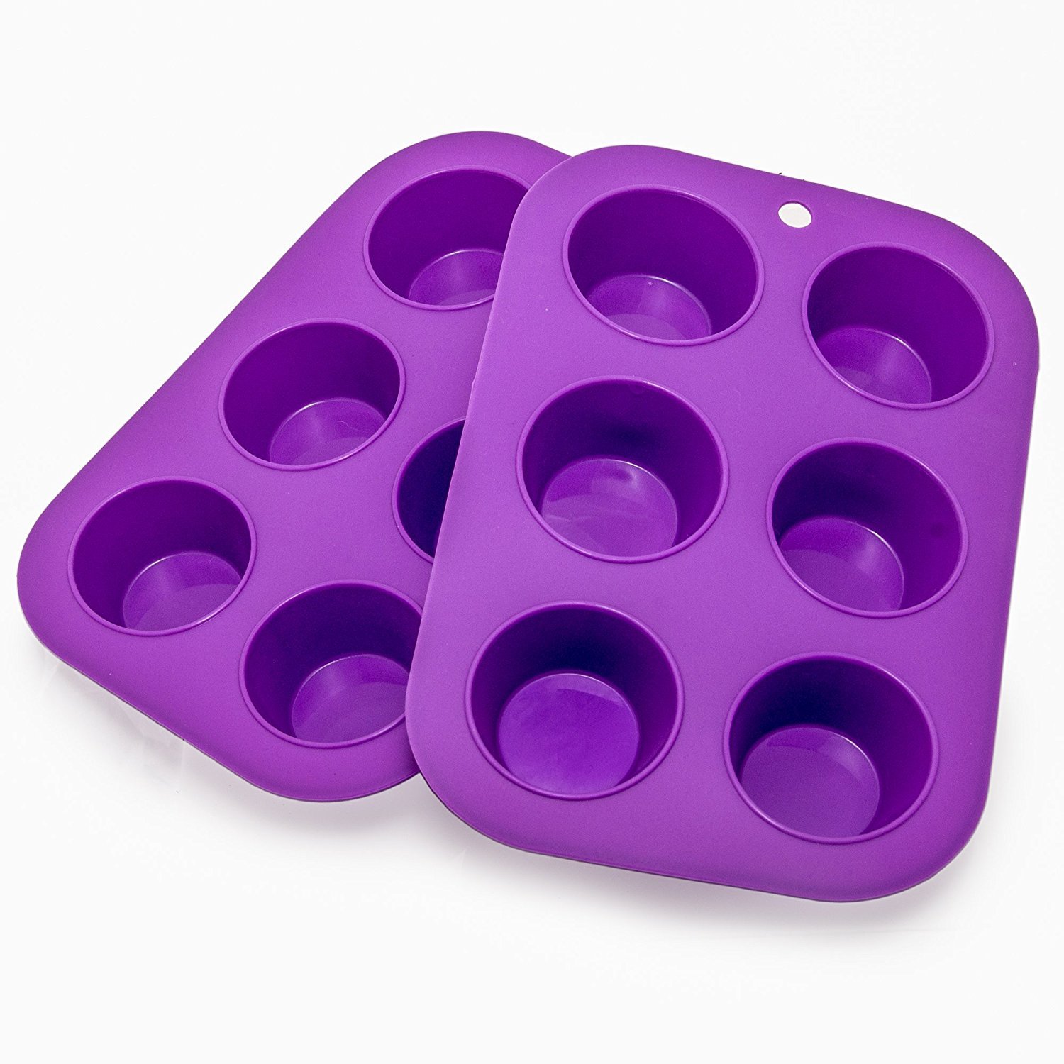 RKPM Muffin Cupcake Pan, 6-Cup Nonstick Silicone Bakeware
