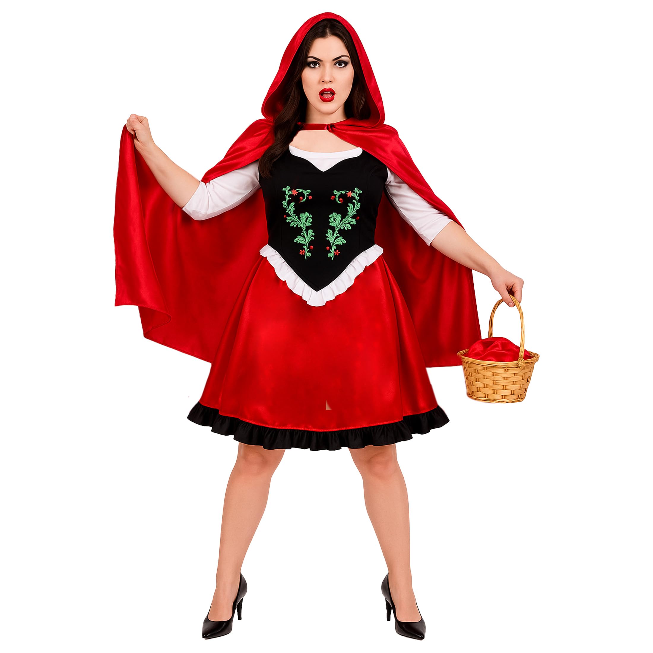 fun shack Adult Little Red Riding Hood Costume Women, Halloween Costumes for Women Little Red Riding Hood X-Large Red