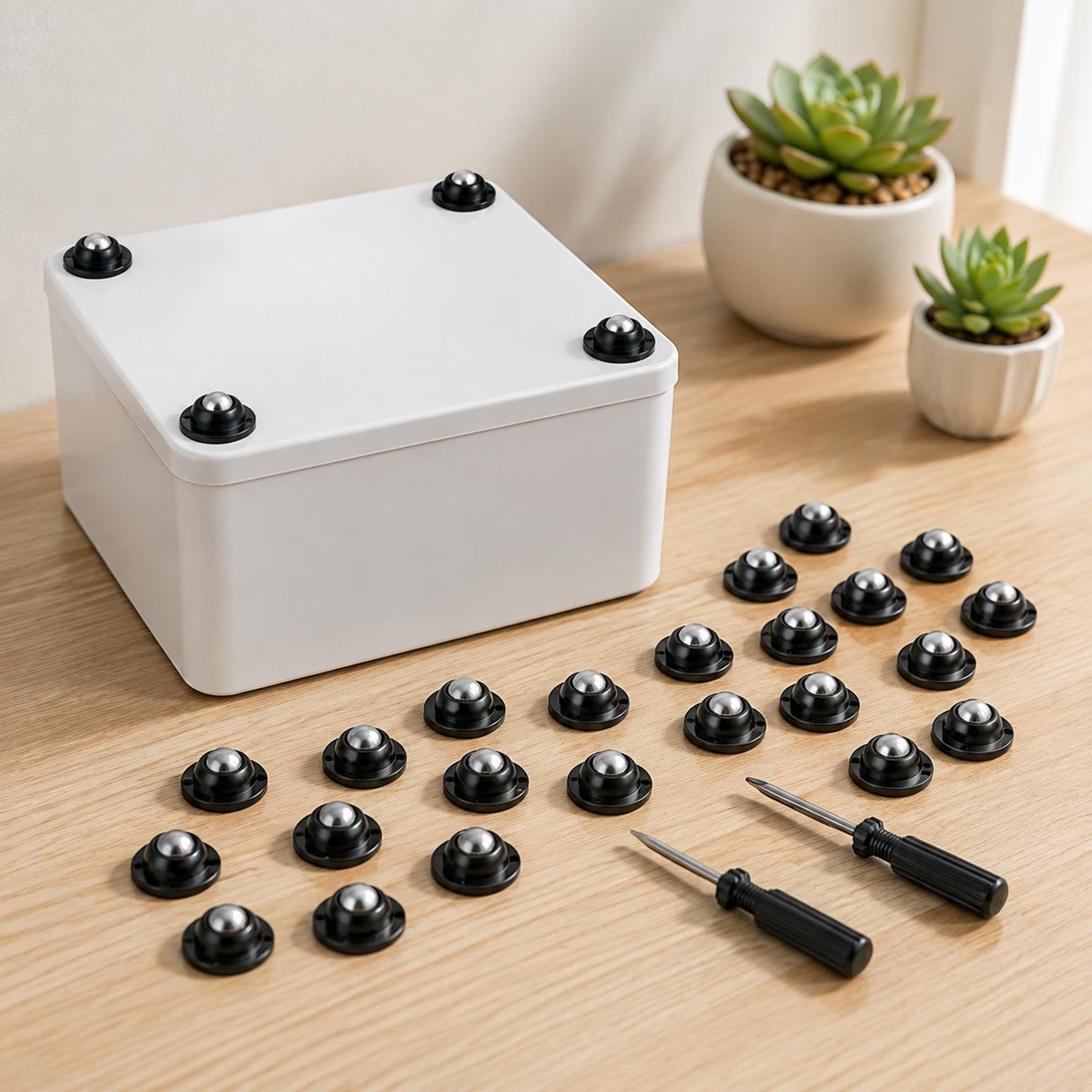 Roues de à billes pour petits meubles et armoires