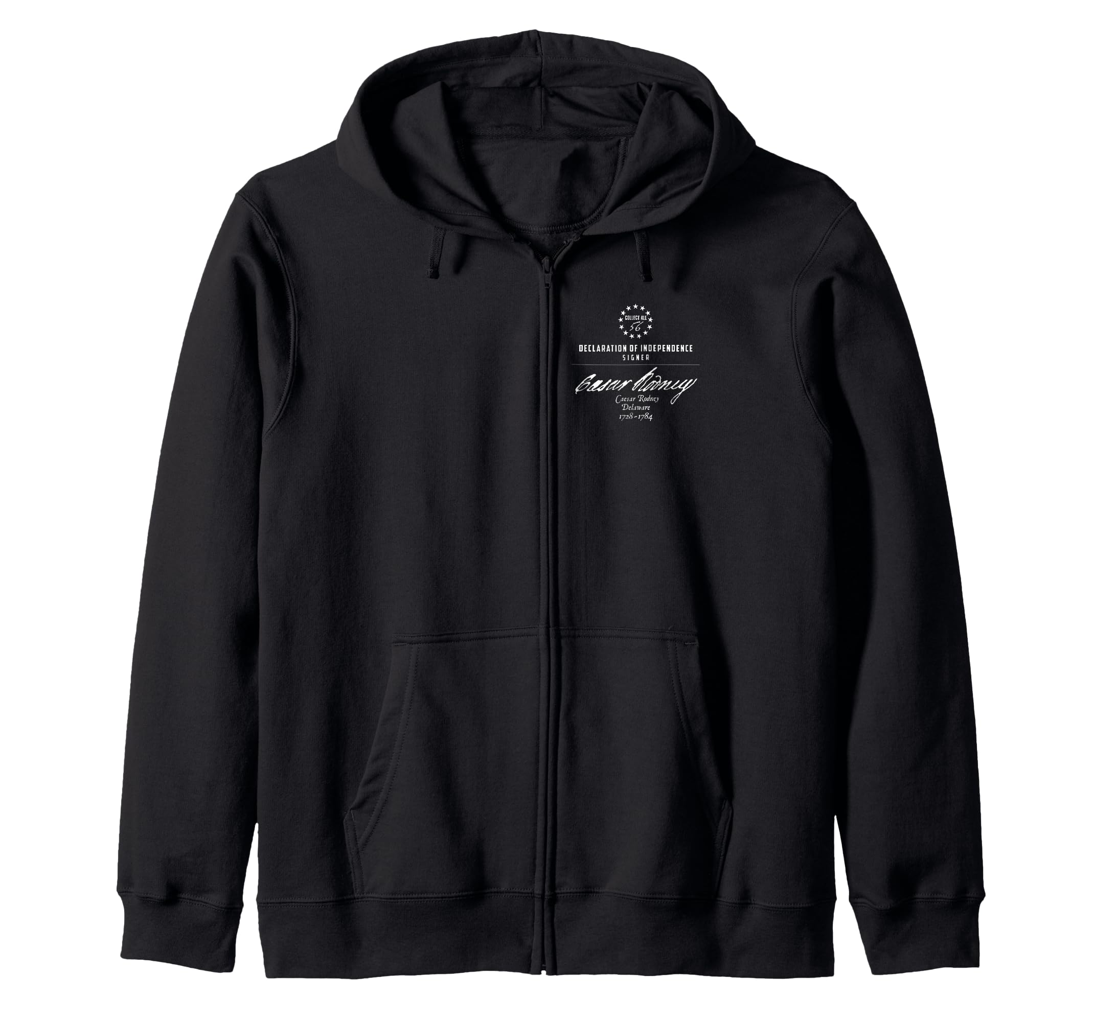 Caesar Rodney Signature Declaration Of Independence Zip Hoodie