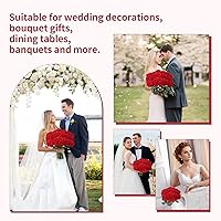Vista 5 de 50 rosas artificiales, ramo de rosas rojas falsas, rosas rojas de seda artificial con tallos para decoración de flores de boda, día de San Valentín