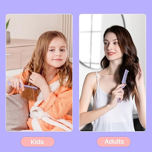 Miniatura 10 de Cepillo plegable con espejo para mujeres, hombres y niños, mini cepillo de pelo portátil para bolso, cepillo de pelo de bolsillo pequeño con cerdas