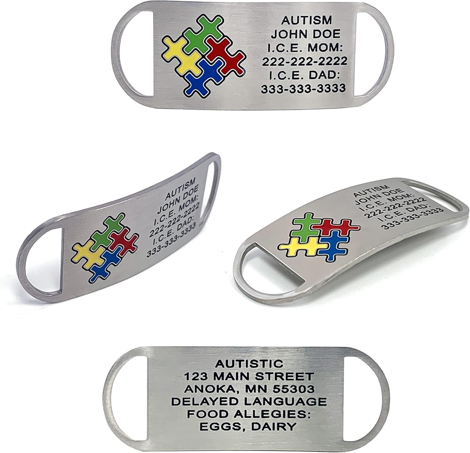 Autism Shoe ID Tags, Important ID for Autistic Men, Women