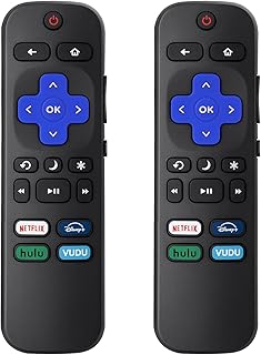 2 Pack Universal Replacement TV Remote Control ONLY for Rku- TV, for TCL/Hisense/Sharp/Philips/Onn/Element/Insignia Rku- TV. (NOT for Rku- Stick or Box)