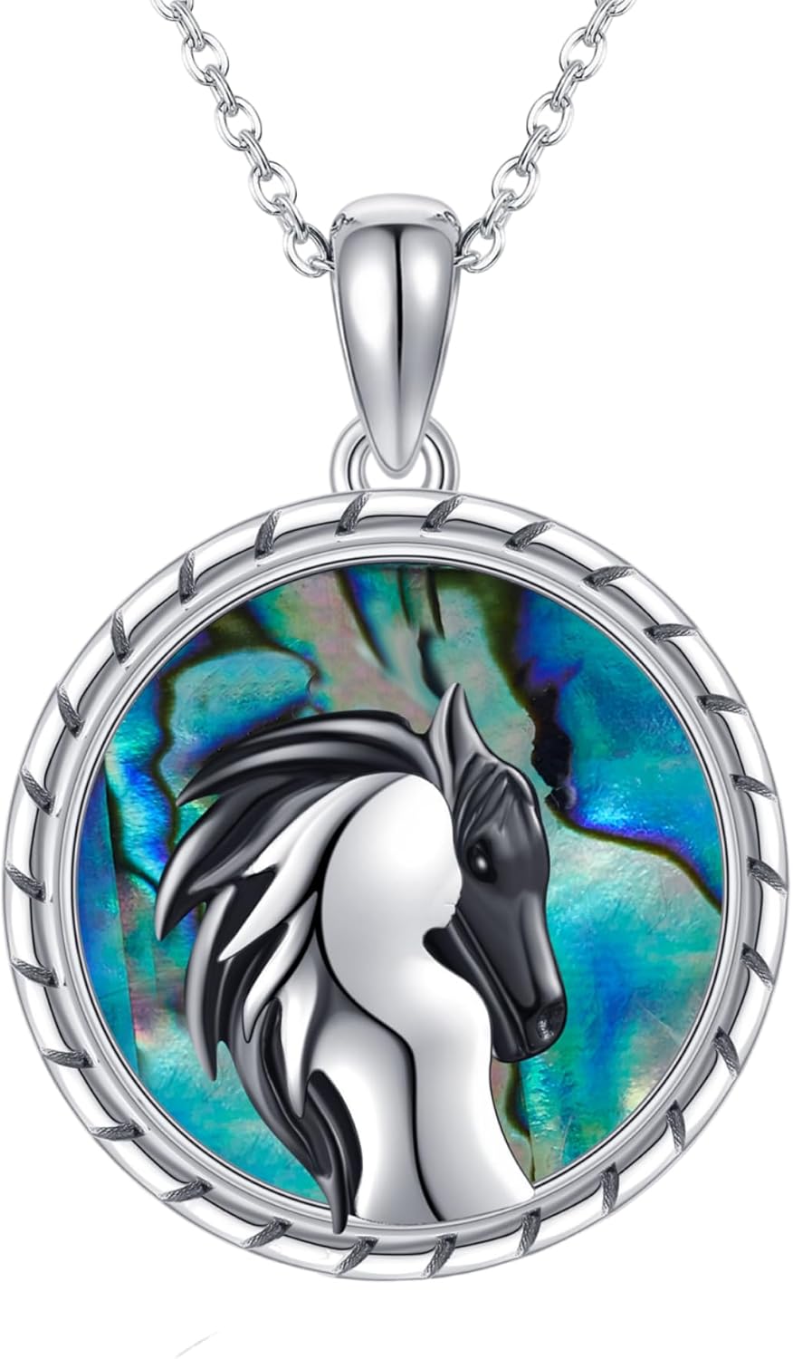 MONGAS Horse Necklace Sterling Silver Horse Necklace Christmas Jewelry Gifts for Women