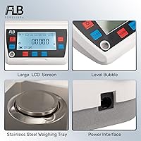 Vista 4 de Balanzas analíticas de laboratorio Balanza analítica 100g0.1mg Escala de laboratorio de precisión 0.00 oz Gn digital DWT mg Unidad Escala analítica