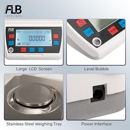 Miniatura 4 de Balanza analítica 200g0.1mg Escala de laboratorio de precisión 0.00 oz GN DWT mg Unidad Escala analítica Interfaz RS232 Laboratorio Balanza