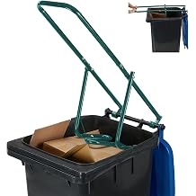 Relaxdays 10031396 Rubbish Press For Wheelie Bins, Household Waste Compressor, Manual, Recycling Compactor, Steel, Green, 1 item