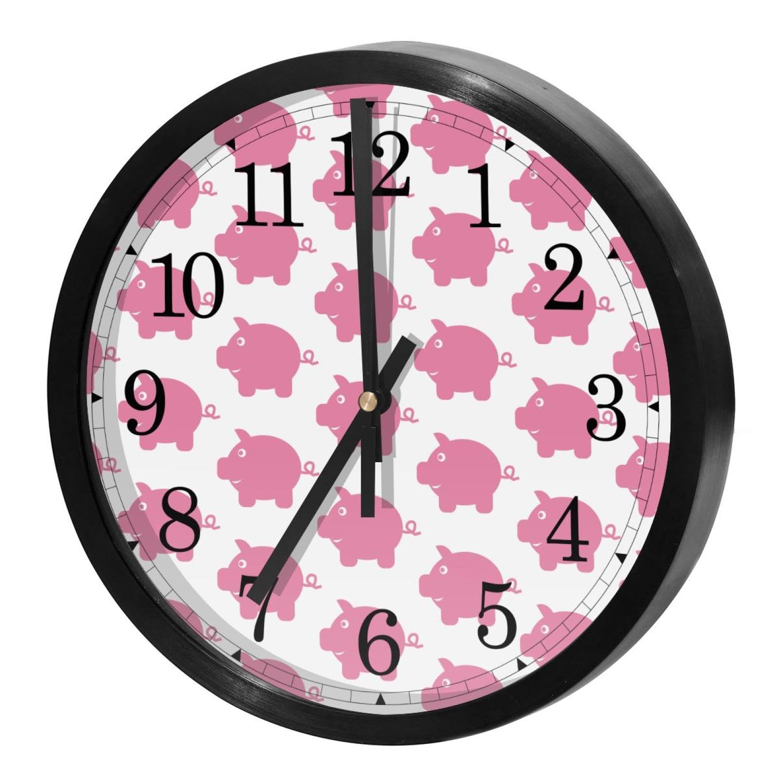 Horloge murale silencieuse motif tirelire pour une salle de classe ou bureau
