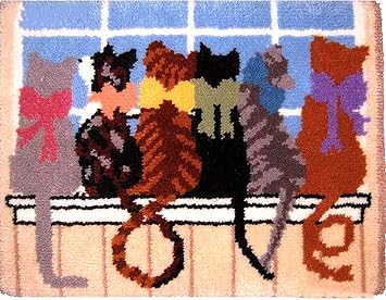 Latch Hook Rug Kits 20.5 X 15 Inch DIY Needlework Unfinished Crocheting Rug Kit with Color Preprinted Pattern,Zd592