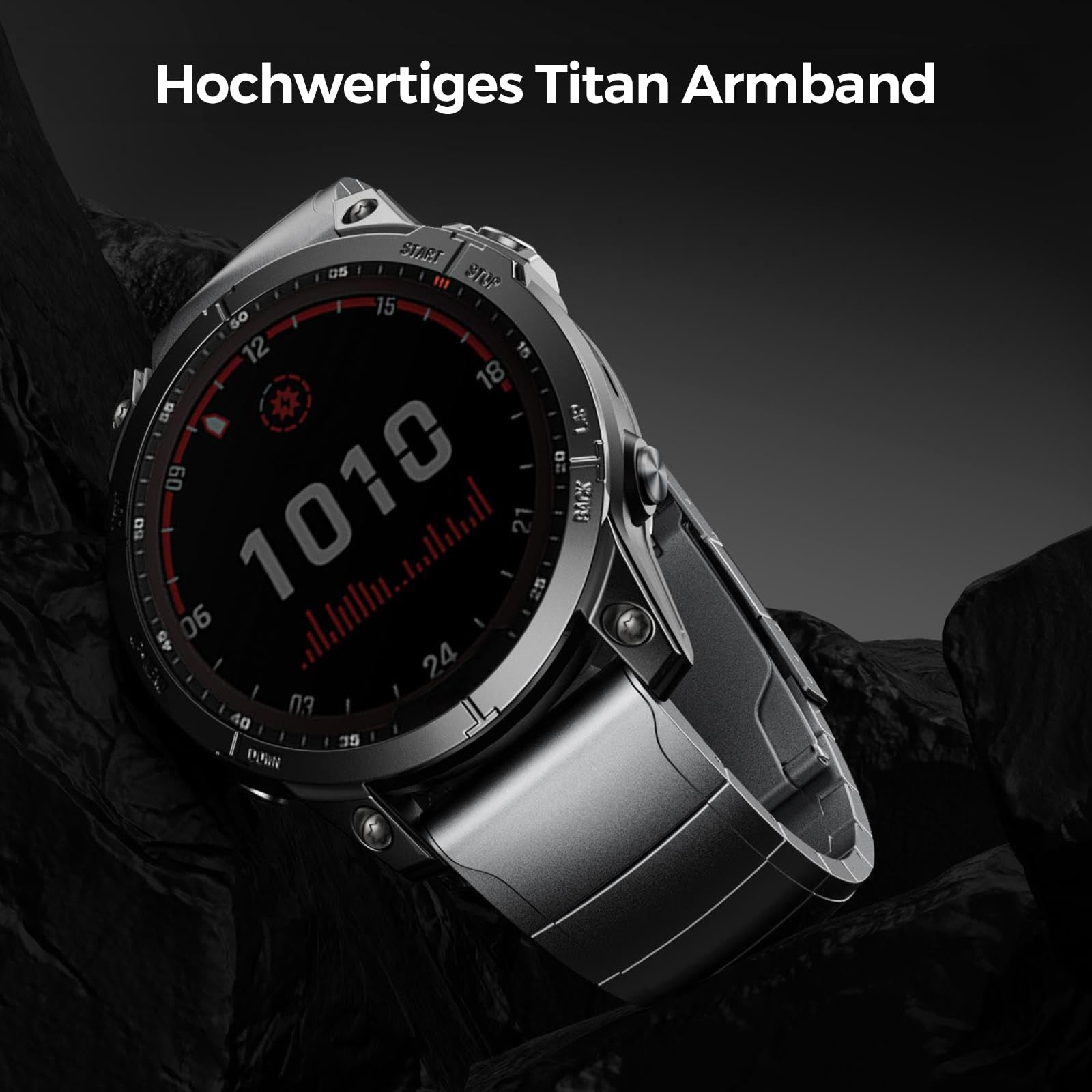 Bracelet en titane de 26 mm compatible avec Fenix 8 51 mm/Enduro 3 51 mm/7X Pro/6X Pro, bracelet en métal de 22 mm avec fermeture rapide compatible avec Fenix 8 47 mm/E 47 mm/7/6 Pro/5 Plus