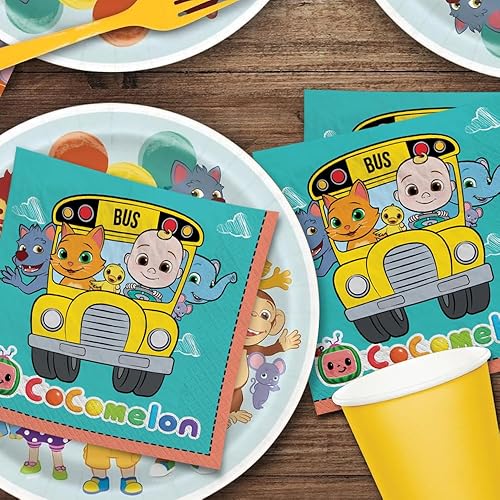 Miniatura 3 de Amscan Servilletas de papel Cocomelon para fiestas, 6.5 x 6.5 pulgadas, multicolor, paquete de 16