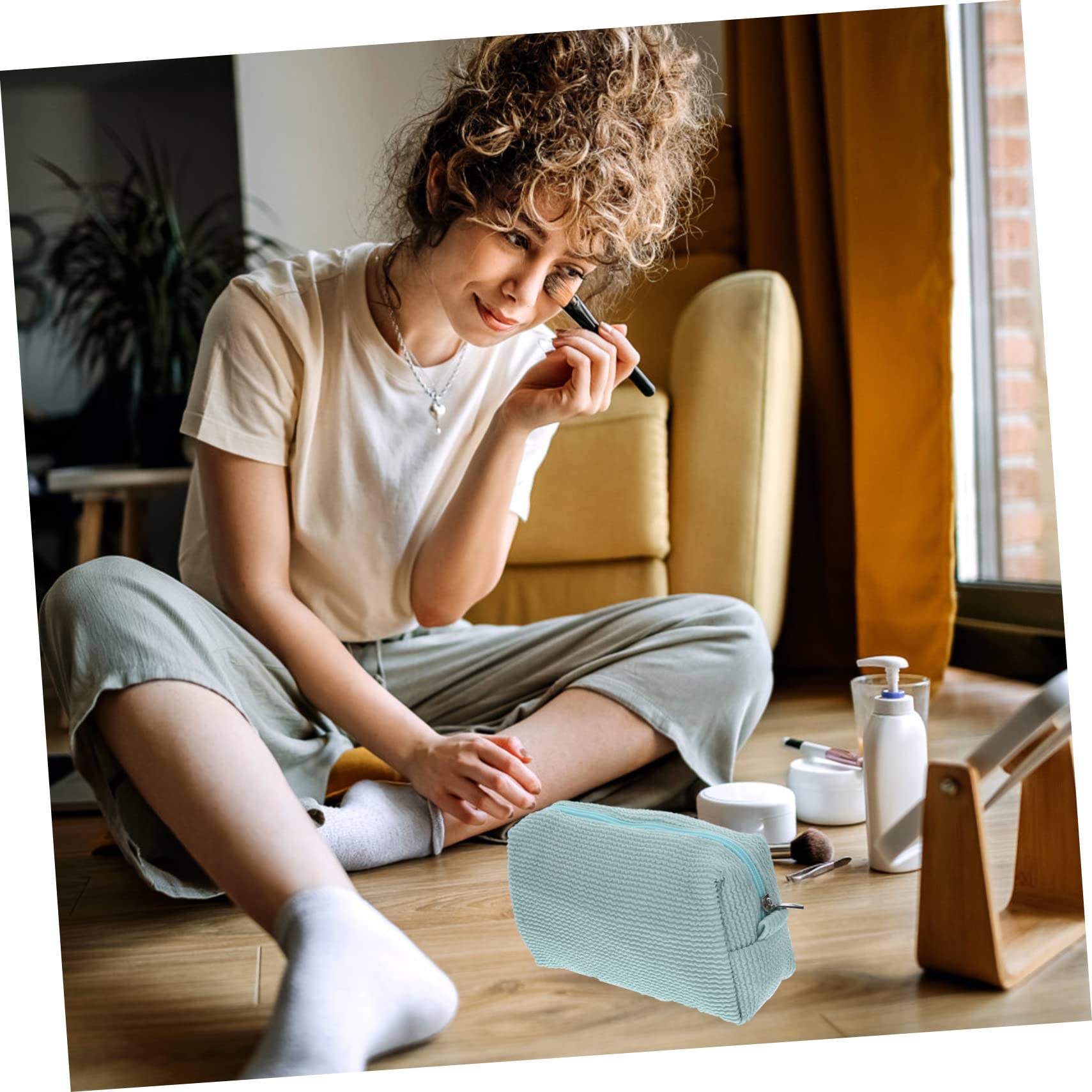 minkissy 5 x Kosmetiktasche, Make-up-Tasche für Geldbörse, Kordelzug, Make-up-Tasche, kleine Make-up-Tasche, Mini-Make-up-Tasche, Reise-Kulturbeutel, Make-up-Tasche, für den Sommer, Studenten,