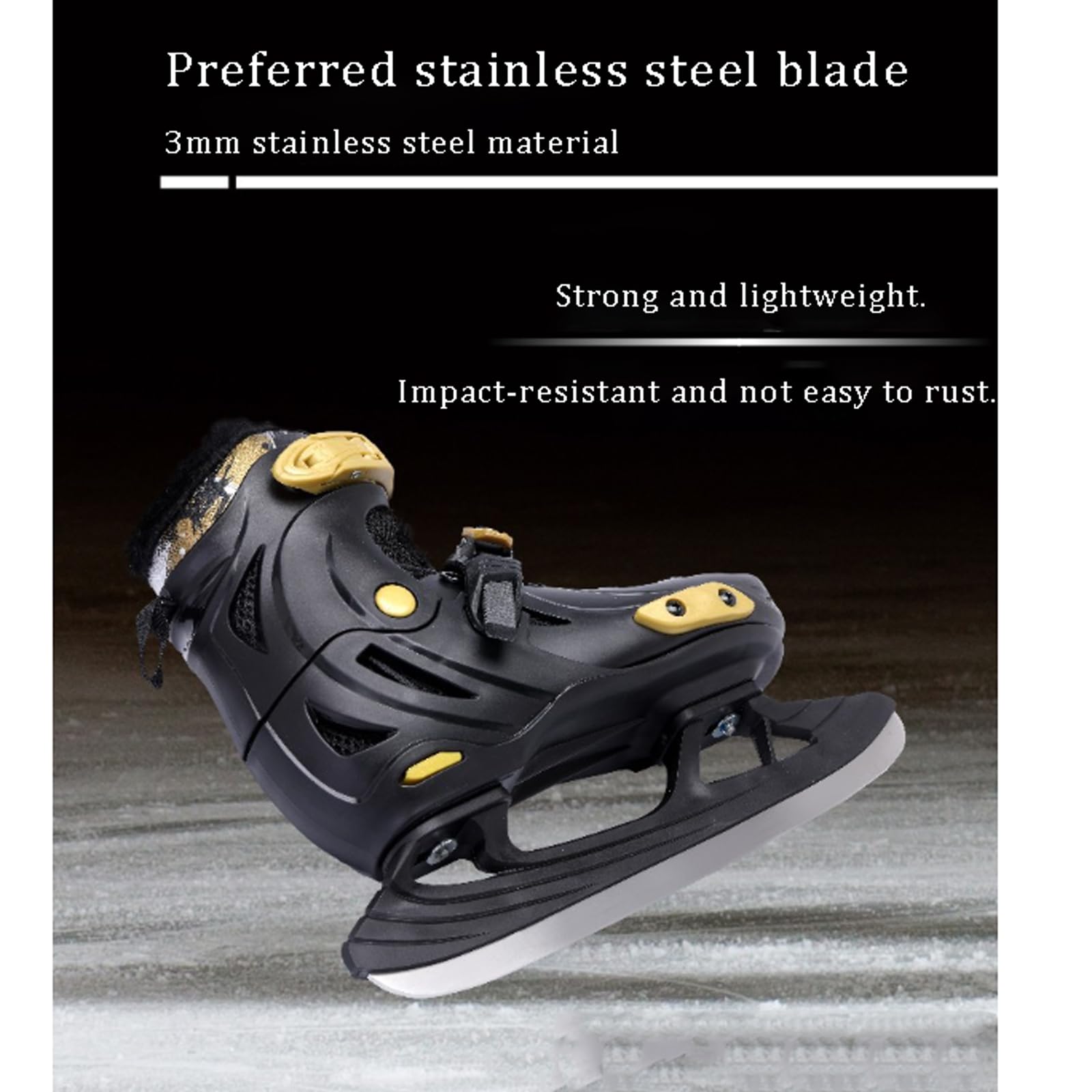 Patins de Hockey sur Glace Junior Patins à Glace réglables Patins À Glace avec Système De Laçage Rapide Et Boucle À Poussoir pour Une Utilisation en extérieur et sur Les patinoires