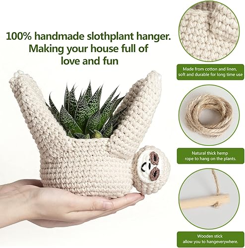 Miniatura 4 de Perezosos regalos para perezosos, colgador para plantas suculentas para colgar macetas para amantes de las plantas, decoración del hogar, maceta de