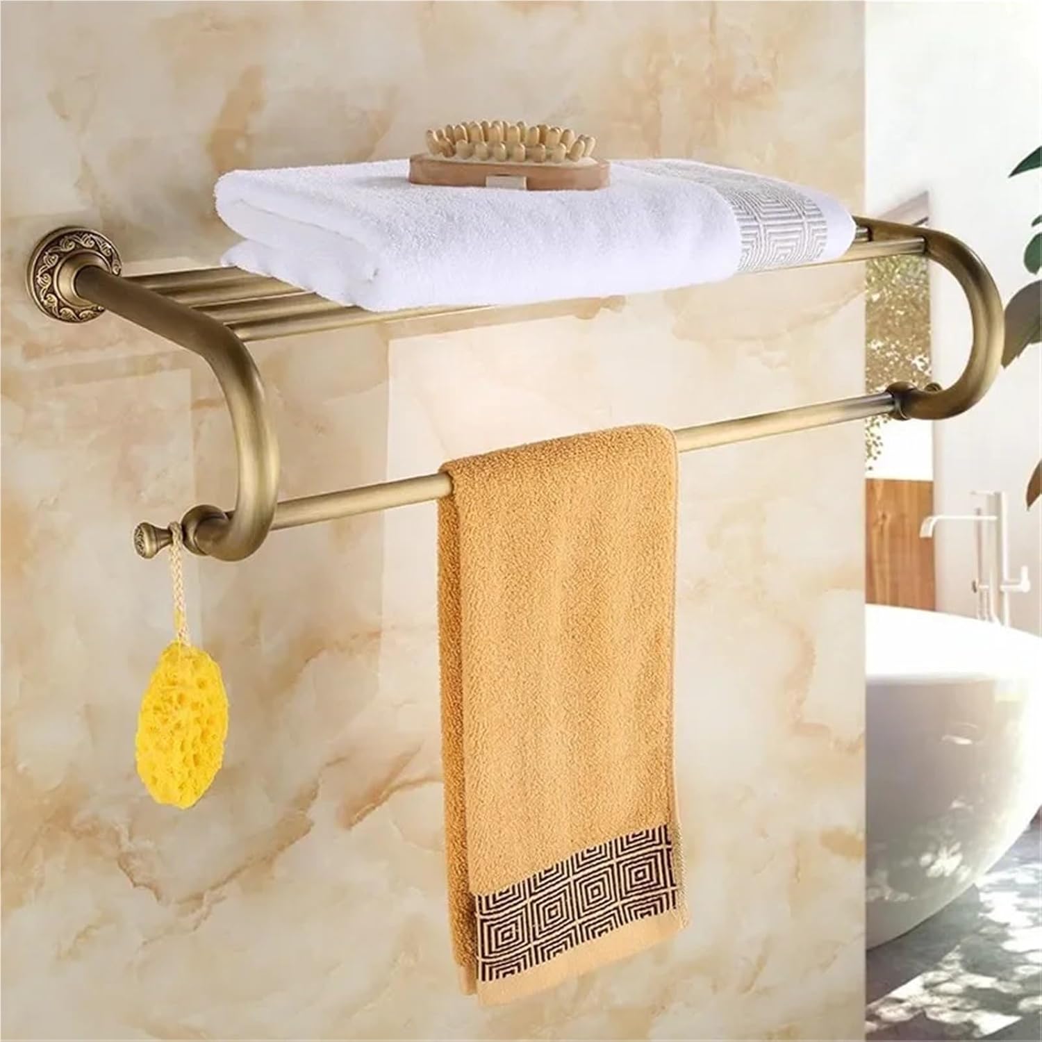 Bathroom Accessories Antique Brass Collection, Towel Ring, Paper Holder, Toilet, Coat Hook, Bath Rack, Soap Dish(Paper Holder)