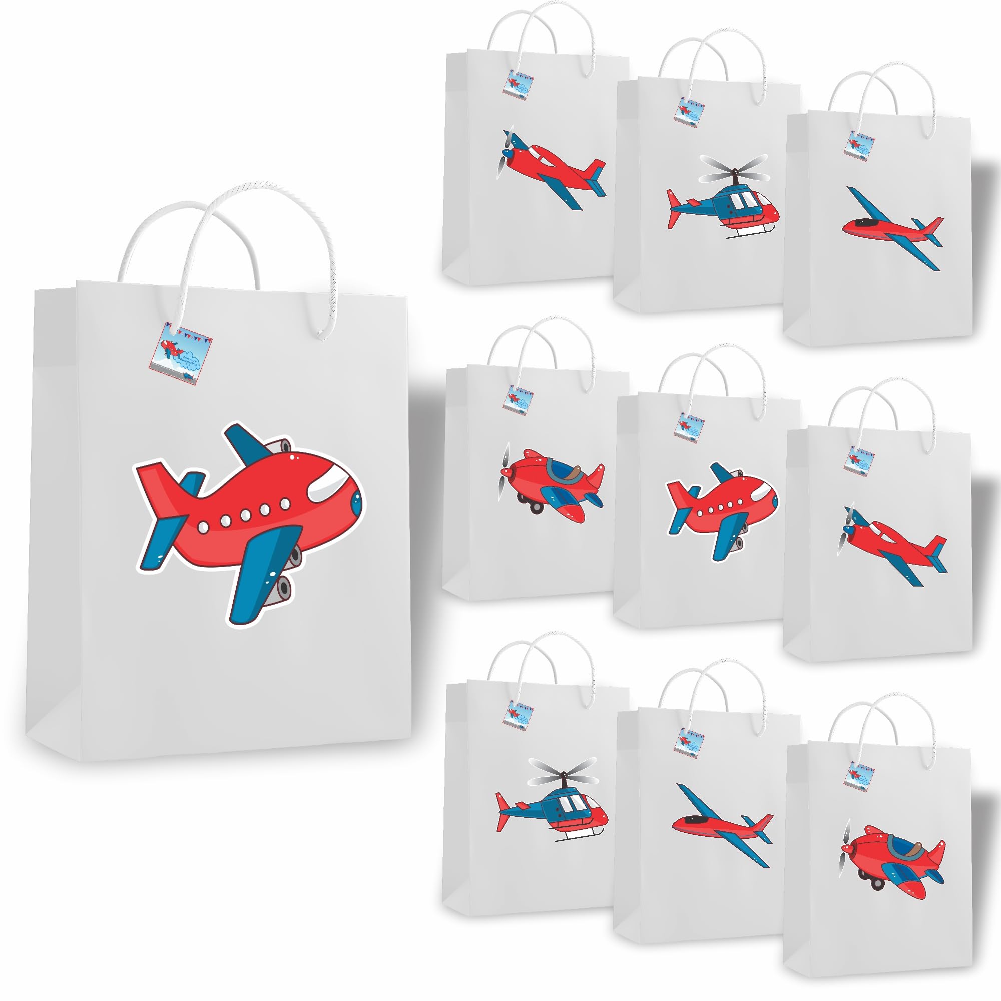 Untumble Paper Aeroplane Theme Return Gift Bags|Perfect For Aeroplane Theme Birthday Party Decorations|Pack Of 10,Multi (B09GLZJHXX) Amazon Price History, Amazon Price Tracker