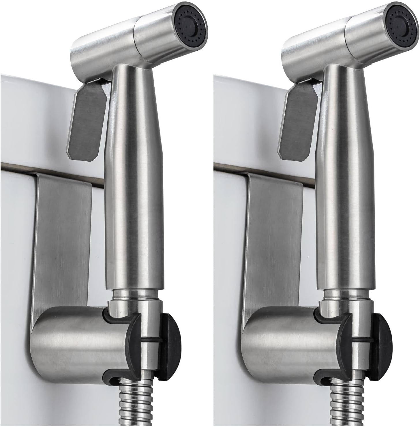 BARROCK 2 Pack Bidet Sprayer for Toilet, Handheld Jet Spray for Exist Toilets, Adjustable Water Pressure Muslim Shower Bidet Attachment Set, Cloth Diaper Sprayer for Baby/Feminine Wash Brushed Nickel