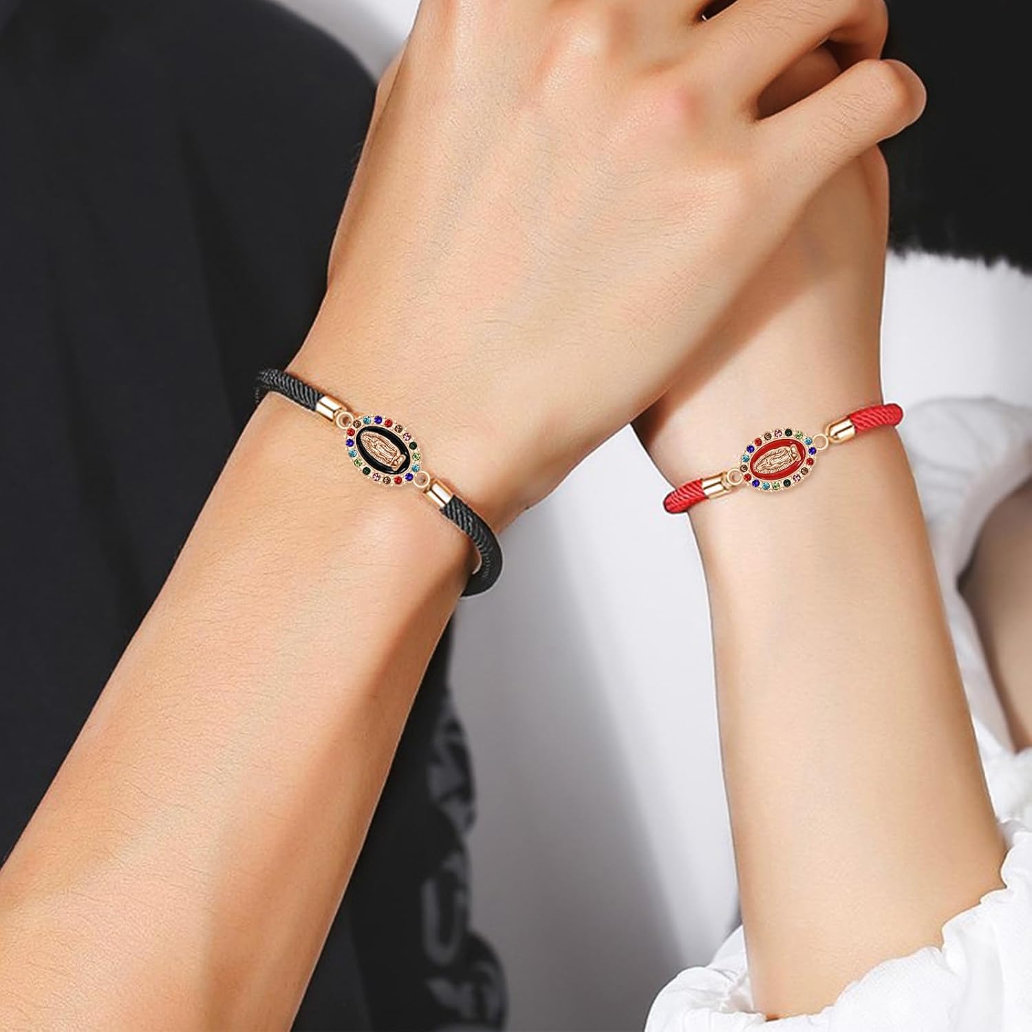 36Pcs 6Colors Virgen de Guadalupe Charm Alloy Enamel Rhinestones Our Lady Link Charms Pendant for Diy Mexican Bracelet Jewelry Making - Image 3