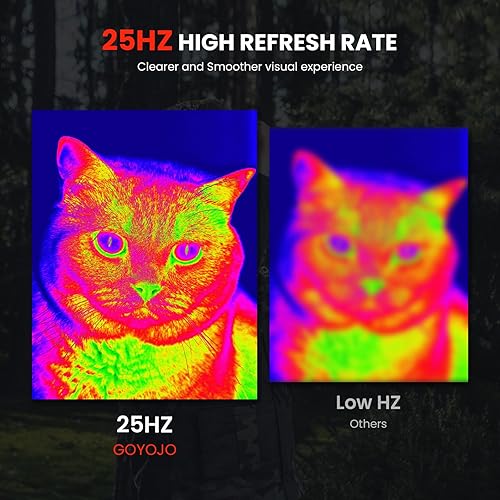 Miniatura 3 de GOYOJO Monocular de imágenes térmicas para caza, lente focal de 0.591 in 256 x 192 (25 Hz) telescopio de visión nocturna infrarroja con batería de