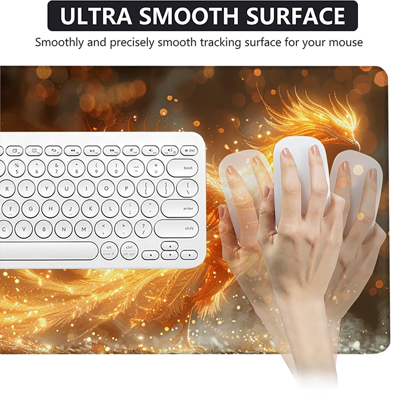 FéNix Alfombrilla Ratón Gaming XXL 1500x800 mm, Alfombrilla Gaming Amarillo Mousepad con Base de Goma Antideslizante Impermeable Desk Mat para Teclado y Raton Accesorios Gaming, Regalos de Hombre 9-E