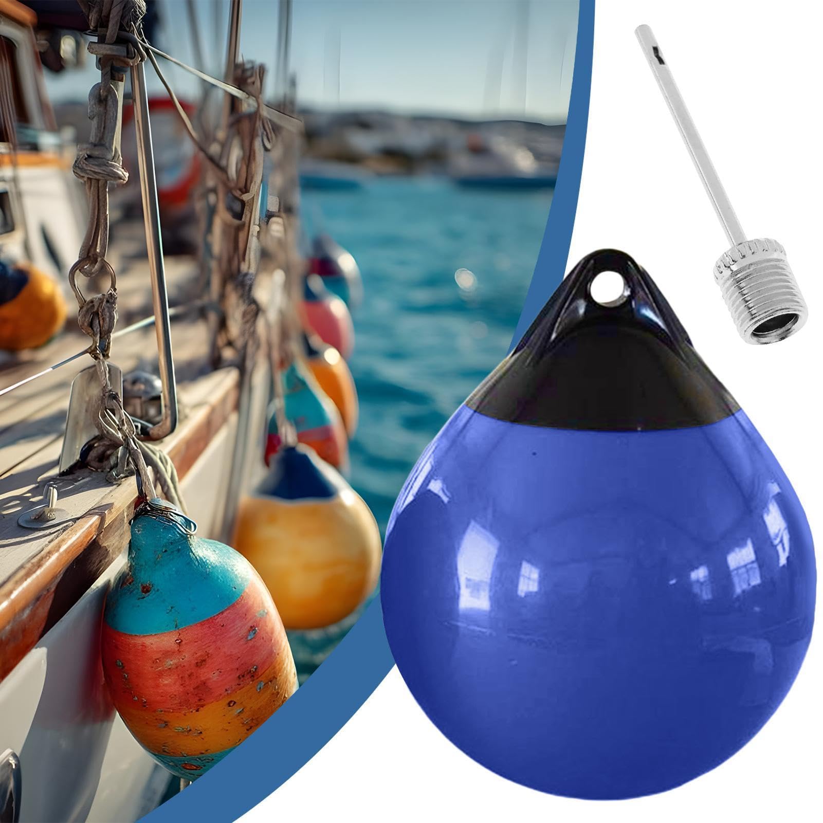 Boya de amarre inflable anticolisión flotante | Defensas de barco bola de parachoques de muelle, para marinas, veleros, esquiadores, lanchas motoras, pesca, wakeboard, mar, río