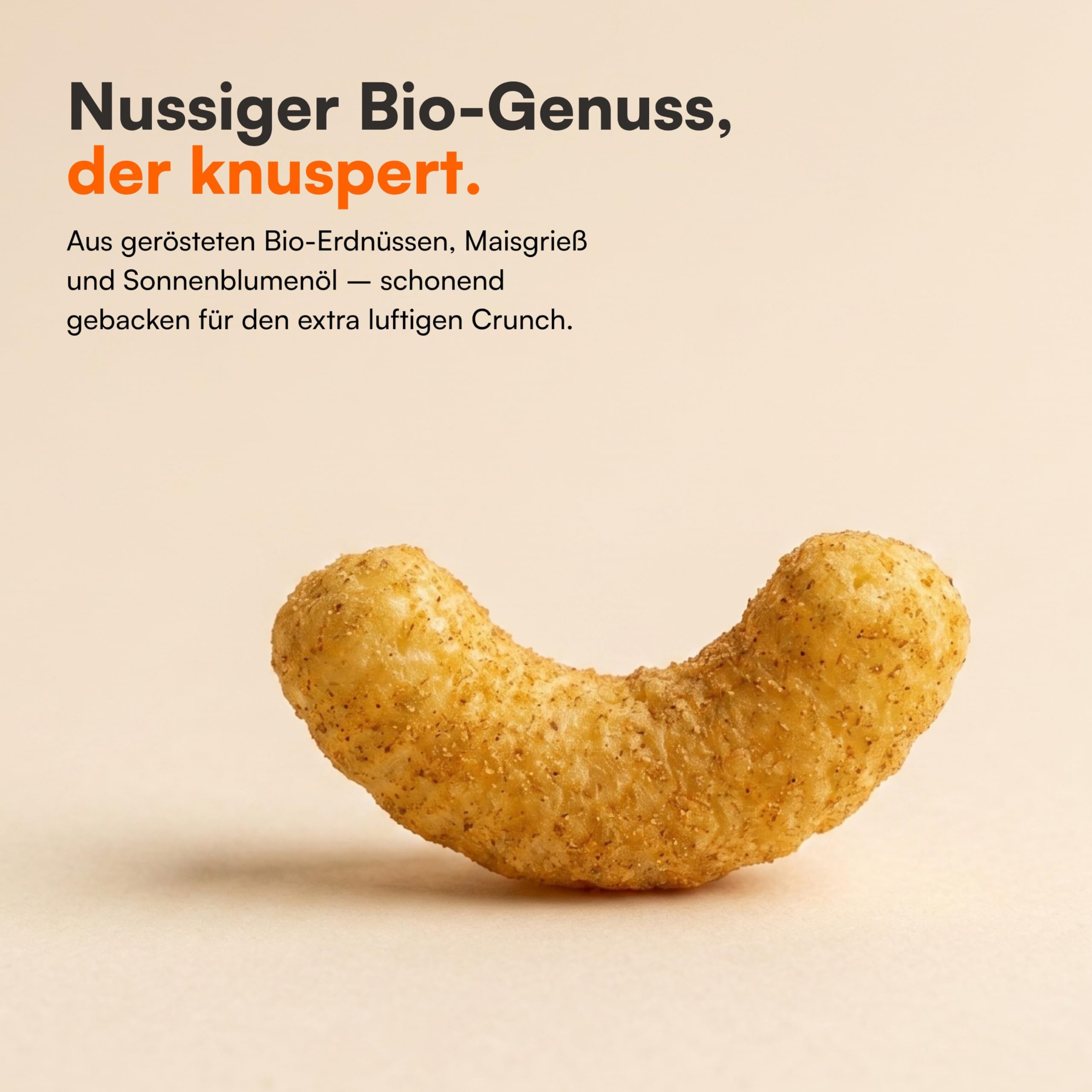 HEIMATGUT Bio Erdnussflips - Im Ofen gebacken statt frittiert - 100% Bio & Vegan - Mit 33% gerösteten Erdnüssen - Proteinquelle - Ohne künstliche Zusätze - 123 kcal pro Portion (14 x 125g)
