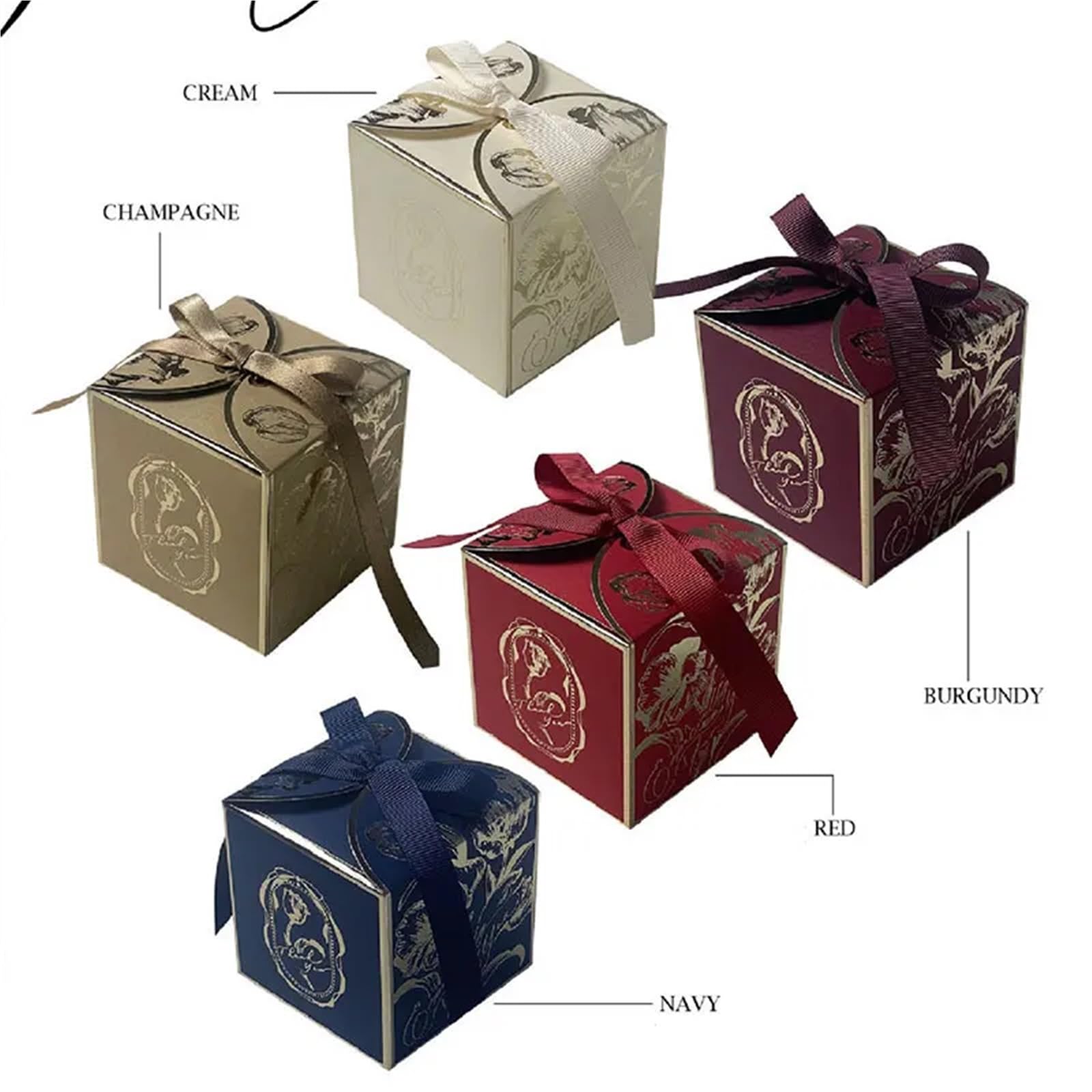 WNBFTTK Cajas Para Tartas Caja de azúcar 10 a 400 unidades, color champán dorado, ideal for bodas
