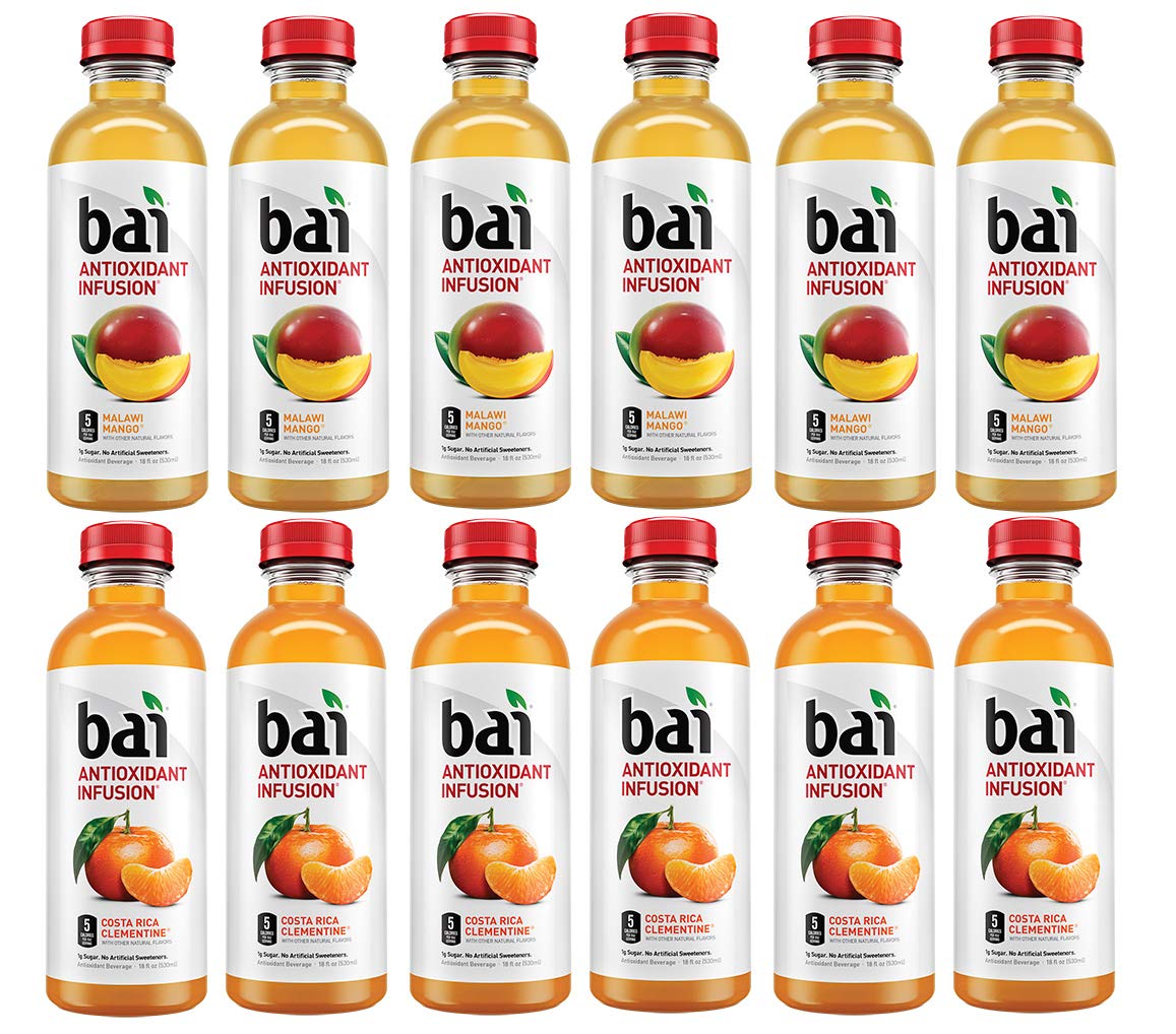 LUV-BOX Variety BAI ANTIOXIDANT Water pack , pack of 12 , 18 fl oz , INFUSION MALAWI MANGO ,INFUSION