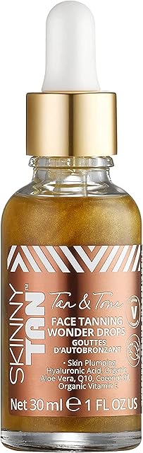 Skinny Tan Wonder Serum Tan & Tone Tanning Drops 30ml | Face Serum Drops with Youth Boosting Q10& Vitamin E | Cruelty Free Skincare for Buildable Fake Tan