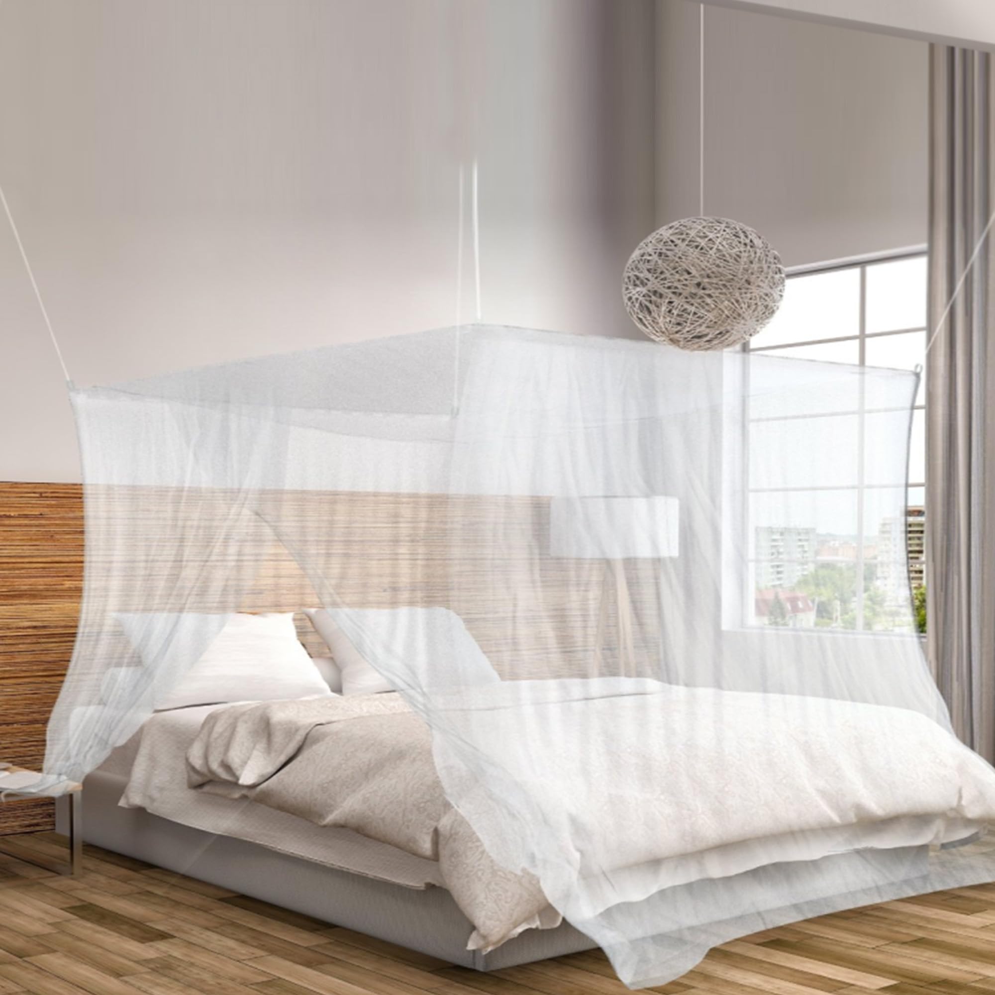 MEKKAPRO Ultragroßes mit Tragetasche, – Moskitonetz Bett inkl. Haken für Zuhause und Reisen – Moskitonetz Reise – Doppelbett – Mückennetz XXL – Für Einzel-, Doppelbetten und Babywiegen