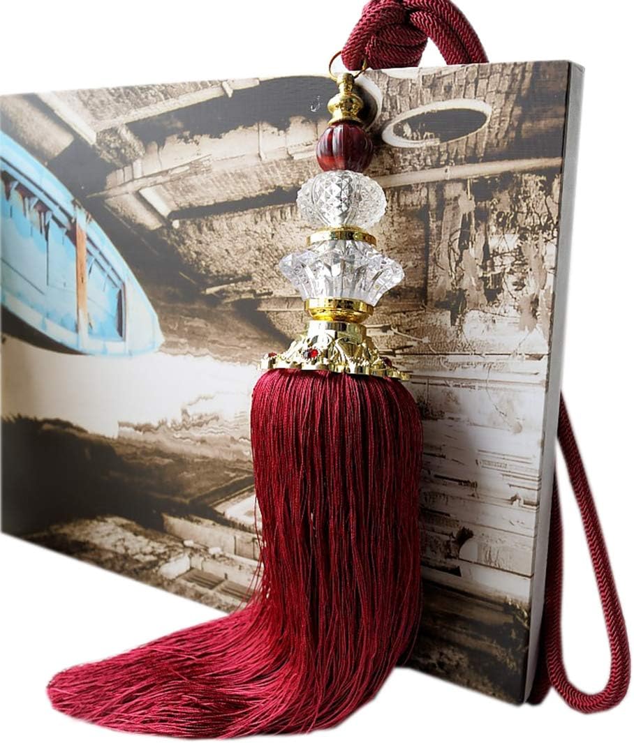 1 Pair Beautiful Crystal Tassels Curtain Tiebacks Holdbacks Buckle Holder Fashion Curtain Tiebacks Rope (Dark Coffee)