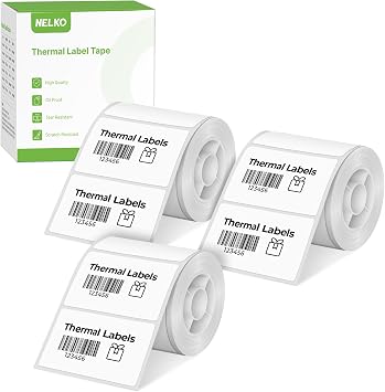 Thermal Labels for Nelko PM220 Label Maker, 2'' x 1.18'' (50x30mm) Thermal Sticker Label, Waterproof, Multi-Purpose Label Tape, 3 Roll of 230 Self-Adhesive Thermal Paper (White)
