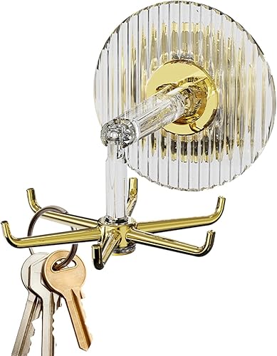 Hermosos 6 ganchos de garra, estante giratorio de alta resistencia, ganchos de garra autoadhesivos para utensilios de cocina, organizador de