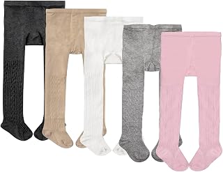 Toddler Baby Girls Cable Knit Leggings Solid Cotton Footed Tights Warm Stockings Pantyhose Pants Trousers 3/5Pack for 1-8T