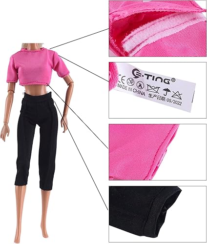Miniatura 6 de E-TING 3 Conjuntos de ropa de yoga hecha a mano para gimnasio Running Fitness Sportswear para muñeca de 11.5 pulgadas
