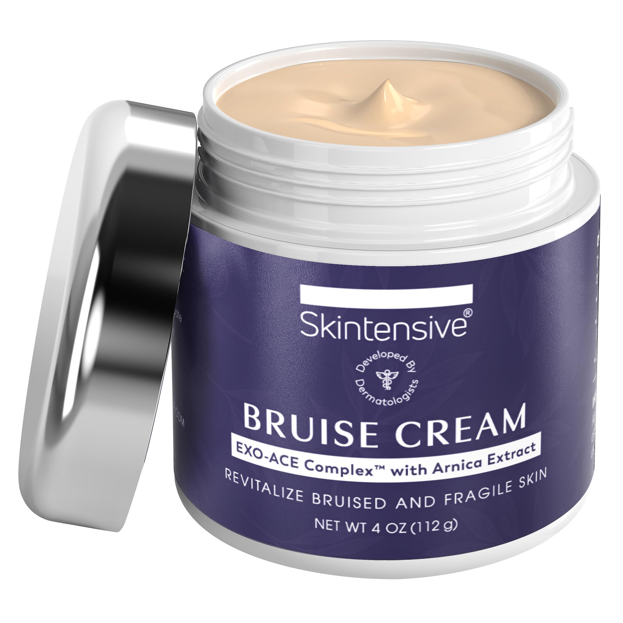SKINTENSIVE Arnica Bruise Cream for Thin Skin - Moisturizing Arnica Cream, Vitamin K C and E, Skin Renewal, 4 Oz [Jar May Vary]