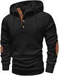 Rela Bota Mens Hoodies Fashion Textured Sweatshirts Long Sleeve Casual Pullover Thermal Hooded Sweater Drawstring with Button