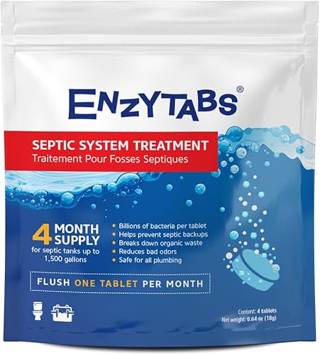 Enzytabs tratamiento para sistema de tanque séptico, miles de millones de encimas que producen bacterias, para eliminar los malos olores y prevenir